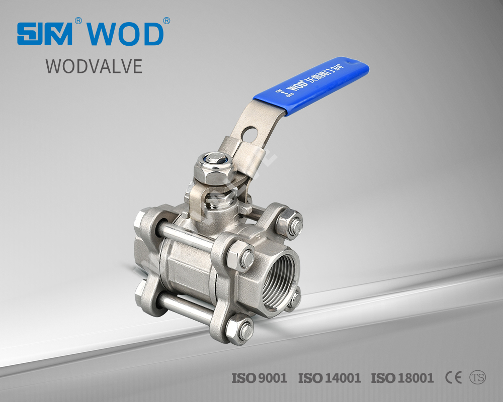 3pc hard seal female thread ball valve
