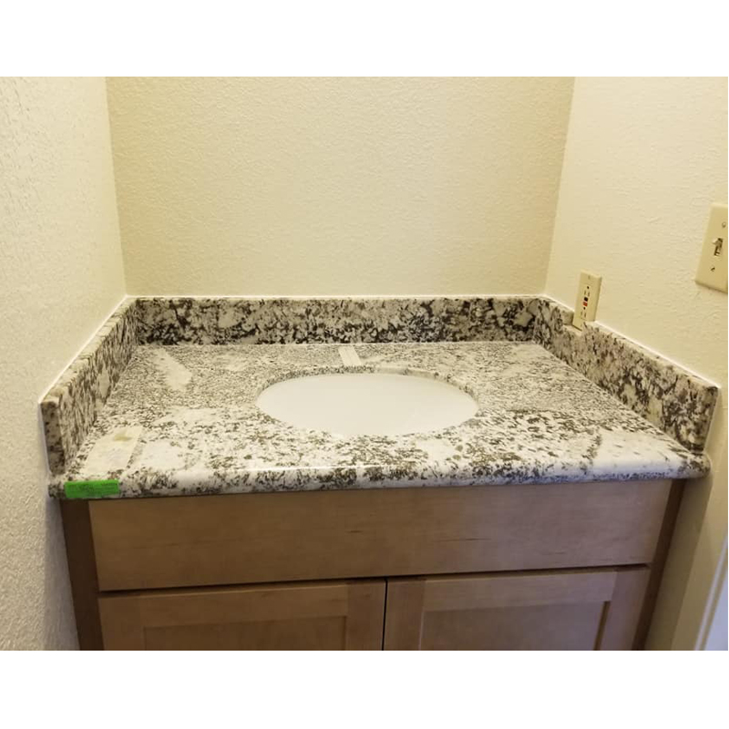 رویه روشویی گرانیت سفید آران برش خورده