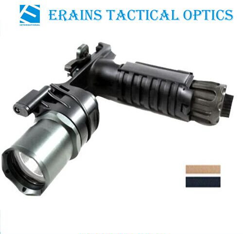 Erains Tac Optics Tactical 550 Lumens Dura دستگیره آلومینیومی و چراغ قوه LED چراغ LED با چراغ مطالعه متصل با پایه Qd
