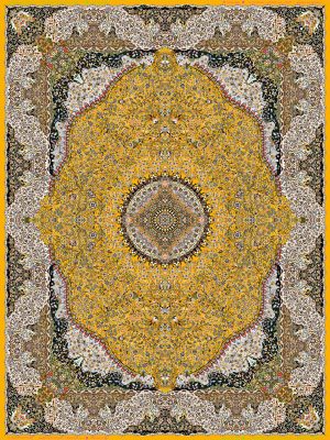 فرش 1200 شانه طرح ابریشم کرمان