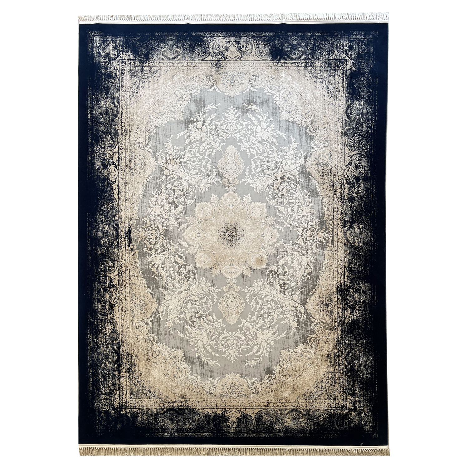 فرش ماشینی شازده کد ۵۱۷۳ ذغالی