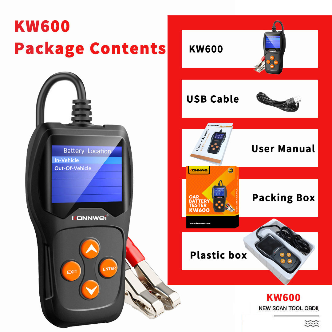 KONNWEI KW600 Auto Battery Analyzer For All 12V Cars