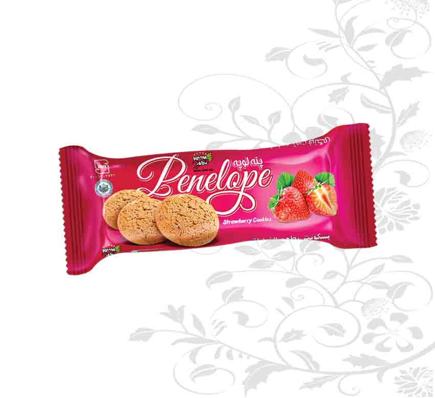 بیسکویت پنه لوپه طعم توت فرنگی