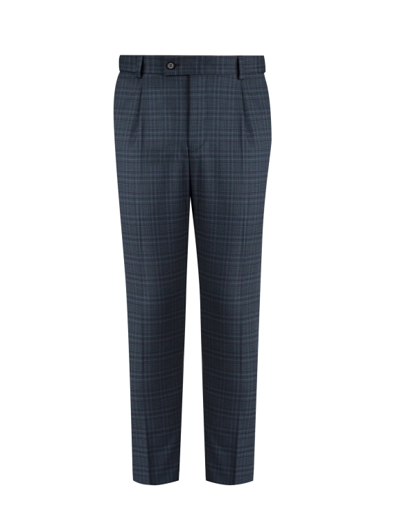 شلوار پارچه‌ای چهارخانه ال سی من مدل 10200406052-سرمه‌ای