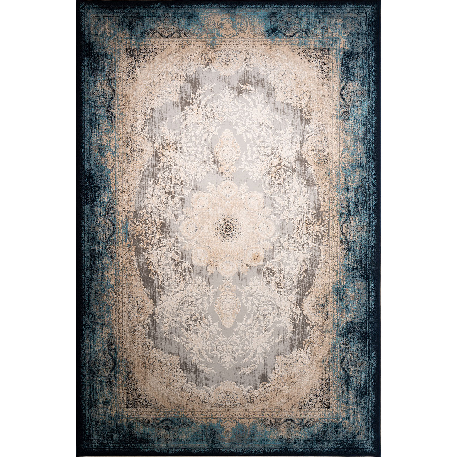 فرش ماشینی شازده کد ۵۱۷۳ سرمه ای