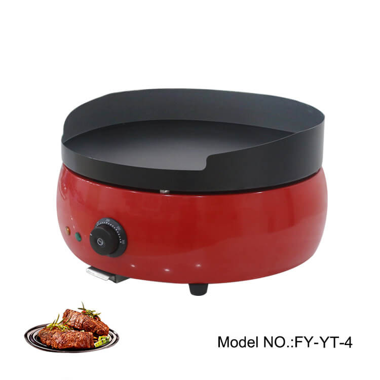 Countertop Griddle in Round Shape With Non-stick Surface