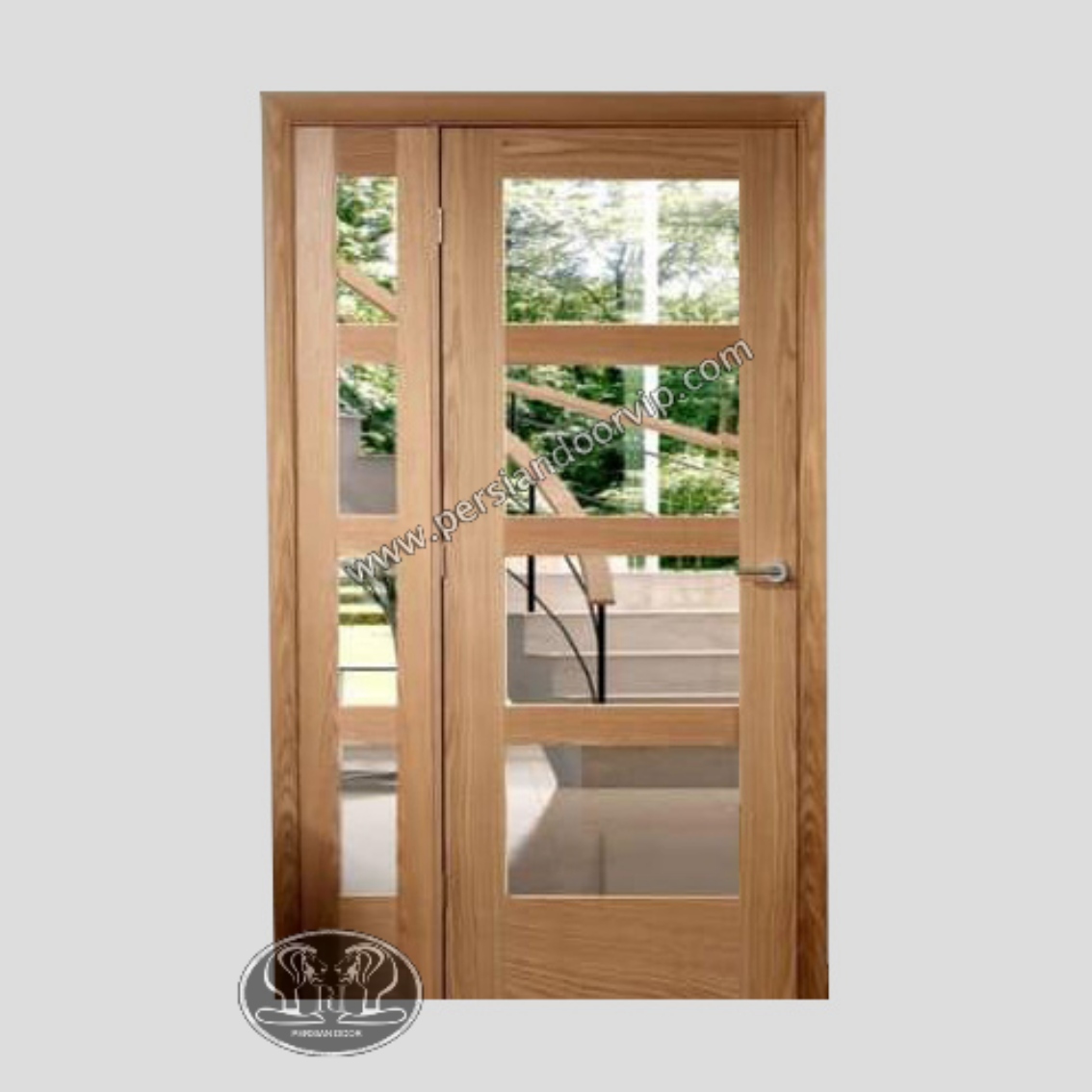درب داخلی چوب و شیشه مدل wg1011