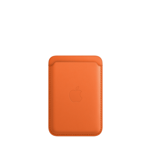 iPhone Leather Wallet with MagSafe - Orange