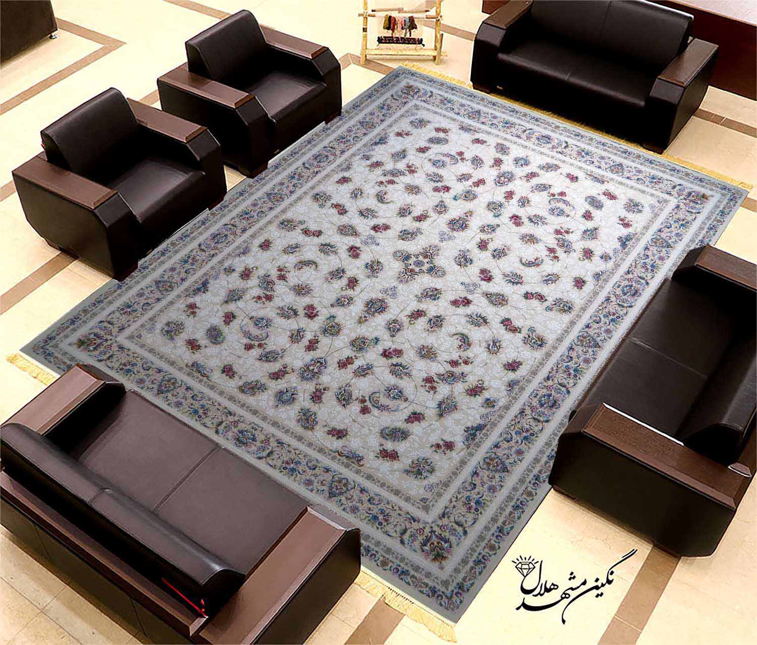 فرش ماشینی افشان گل سرخ