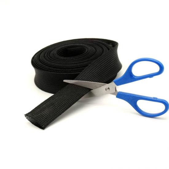 PET Fray Resistant Clean Cut Expandable Braided Cable Sleeving