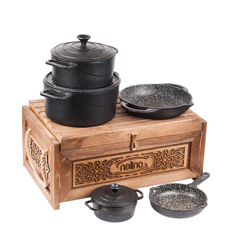 سرویس چدن ۸ پارچه مدل Tekla (با جعبه چوبی)