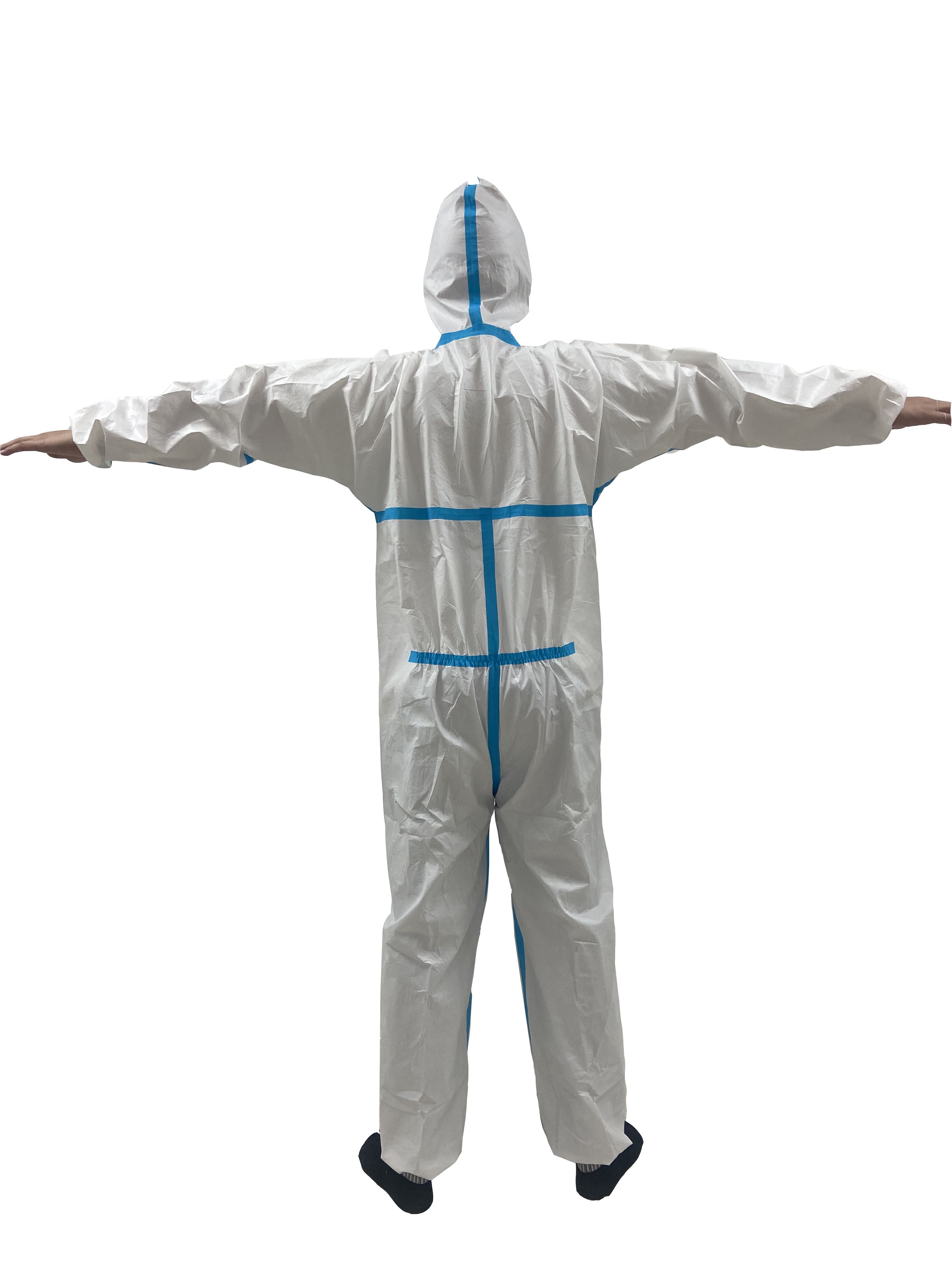 لباس محافظ پیشگیری از ویروس کرونا با نوار آب بندی FDA CE