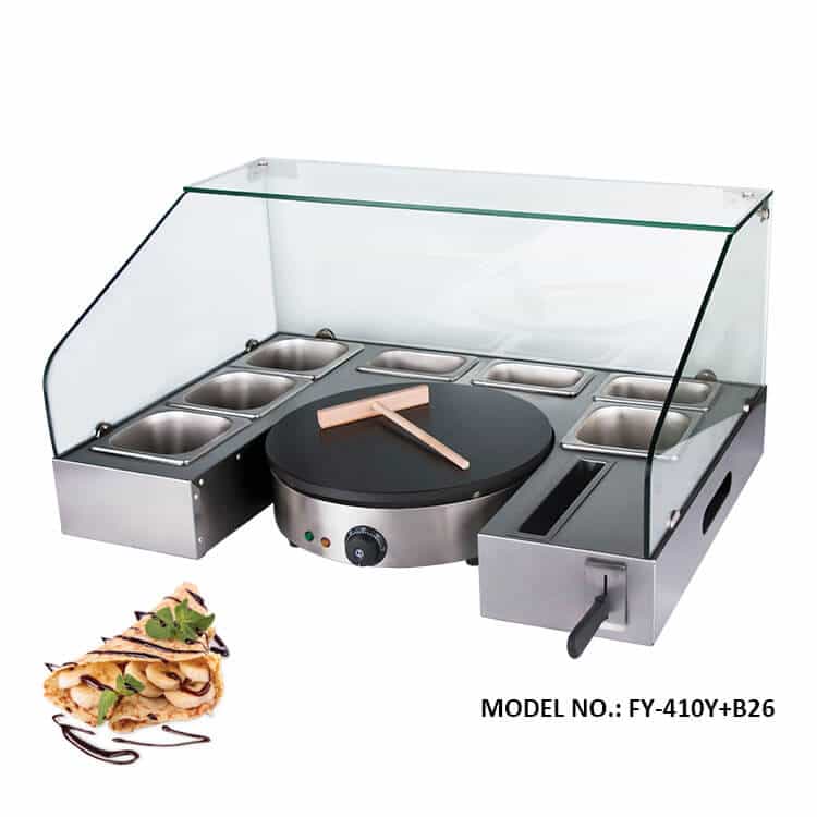 Crepe Machine Serving Station With Glass for Food Truck