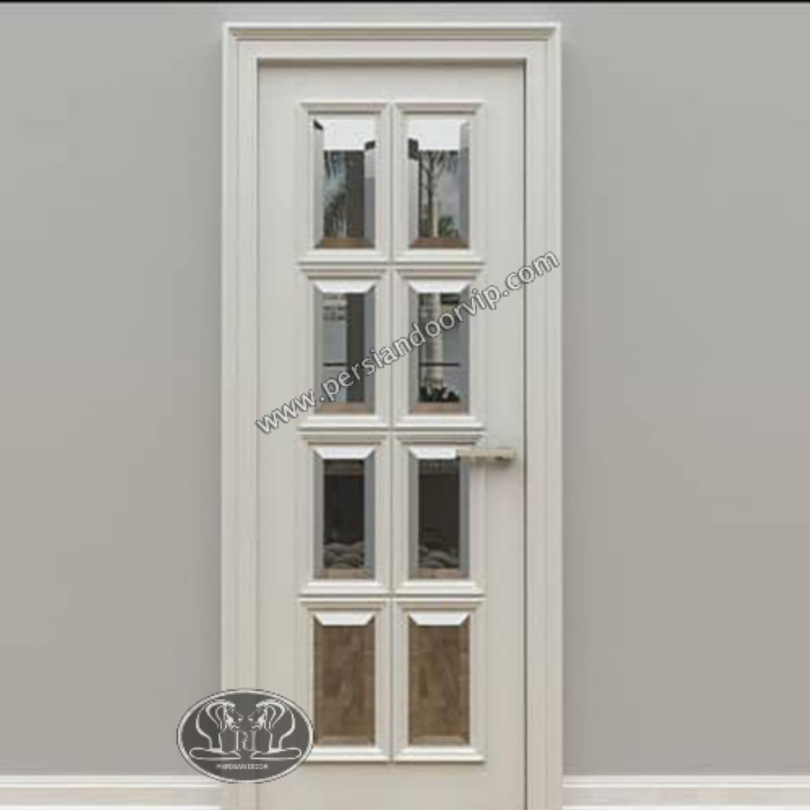 درب داخلی چوب و شیشه مدل wg1009