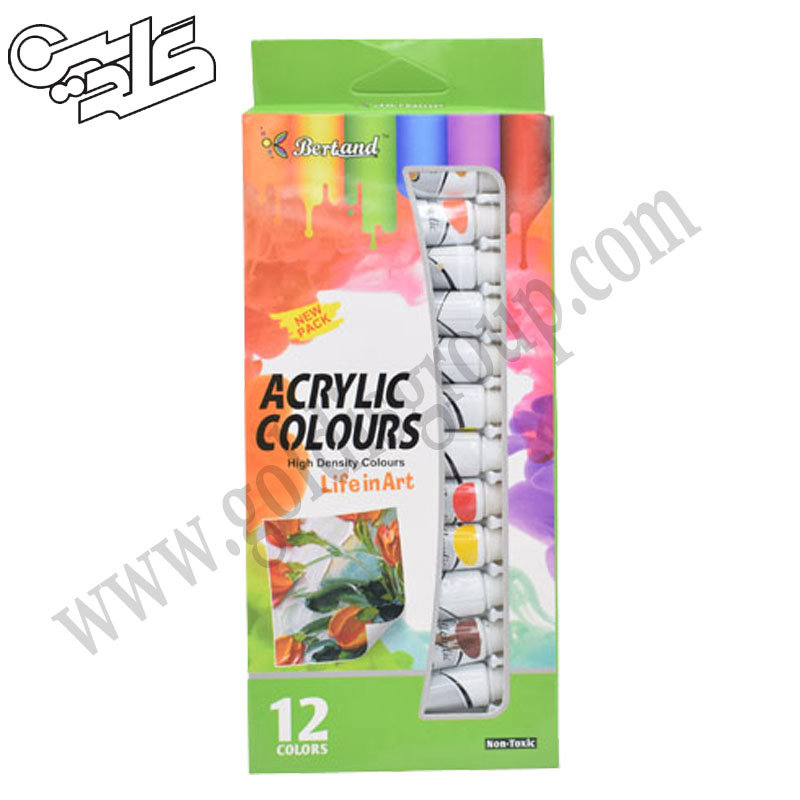 رنگ اکریلیک 12 رنگ چینی حجم 9 میلی لیتر