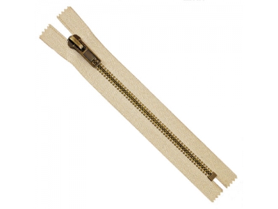 #8 Brass zipper, close end, auto-lock, antique teeth