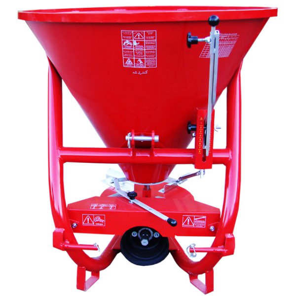 Centrifugal fertilizer spreader equipped with a rotating disk