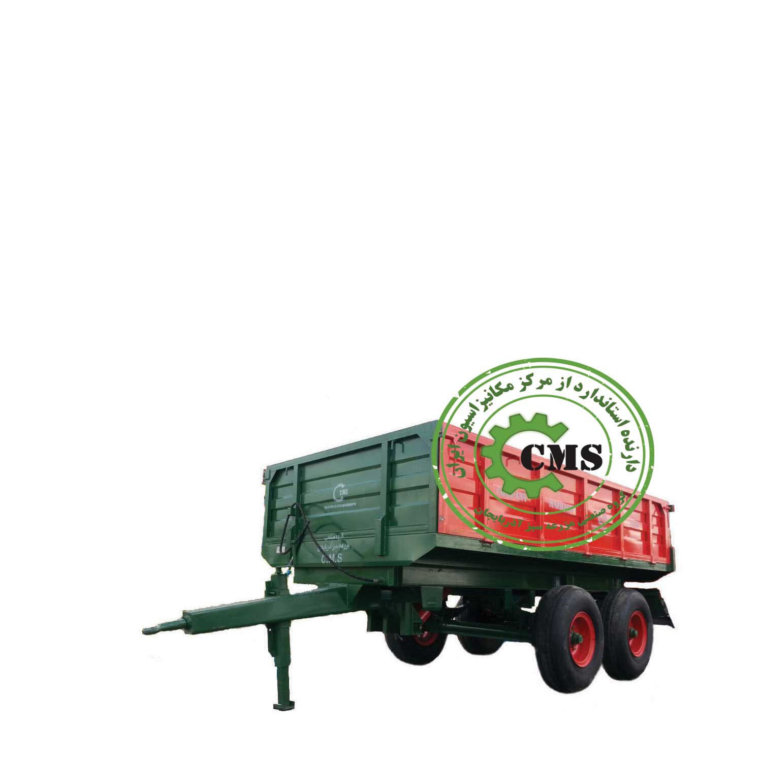 New four-wheel trailer of European design, pair of rear unloading jacks