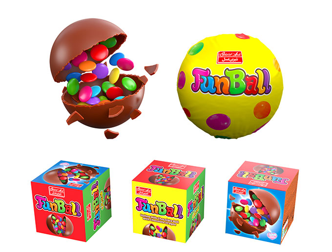 شکلات توپی با دراژه شکلاتی