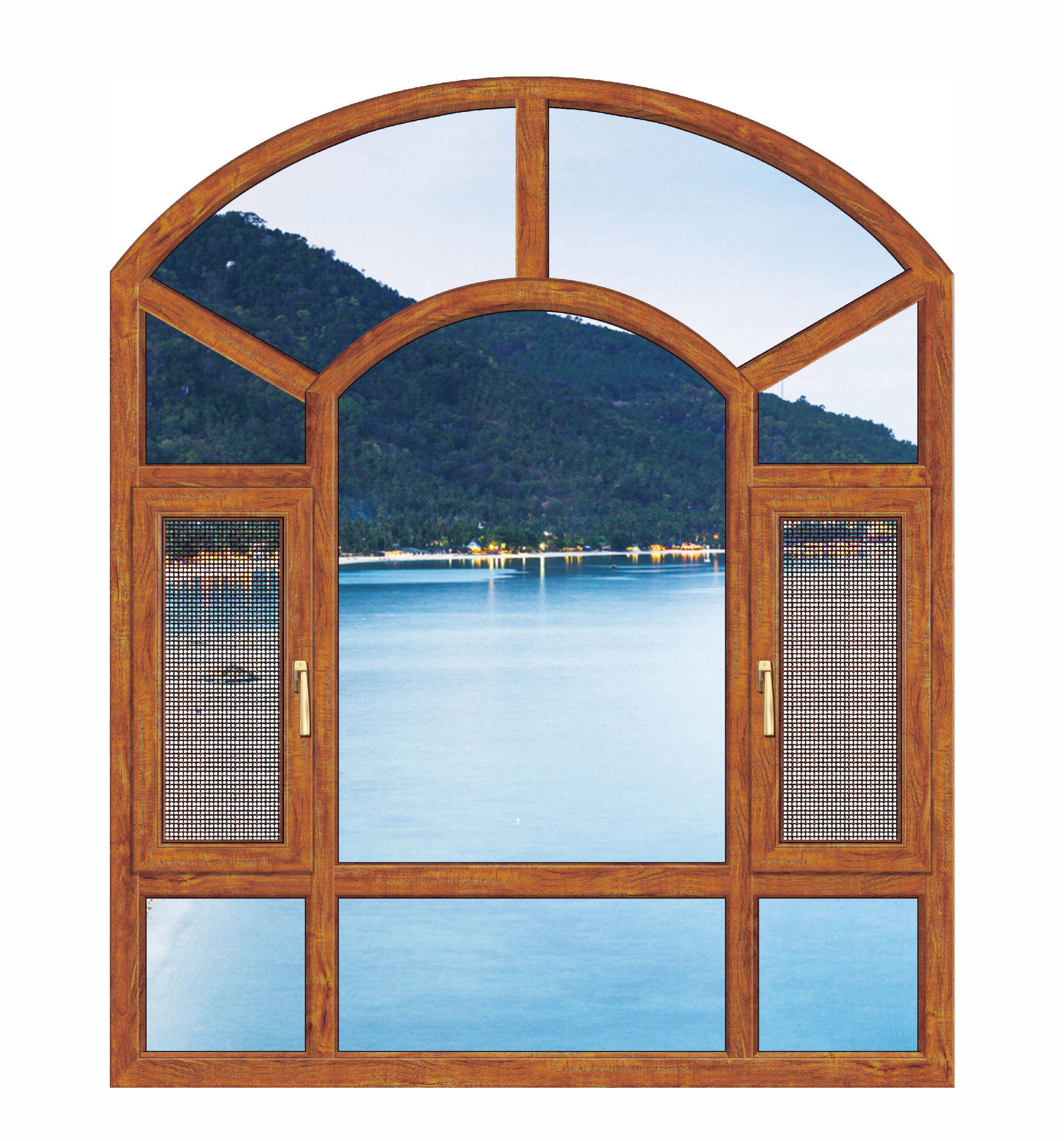 108 series outward opening window integrated with screen