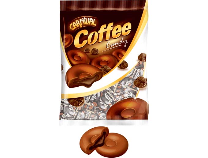 آبنبات گلدکافی دوسرپيچ مغزدار شیرقهوه