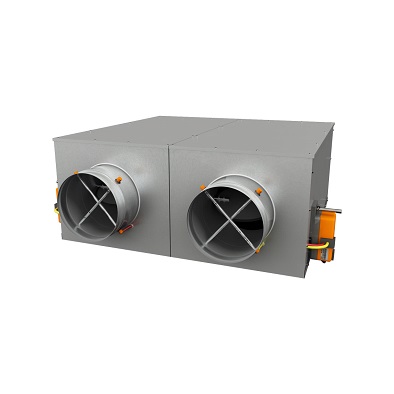 Two-channel variable volume terminal without mixing in the terminal
