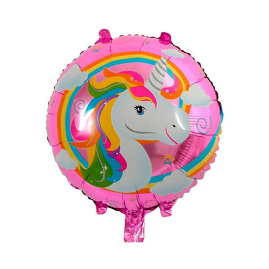 بادکنک فویلی گرد اسب تک‌شاخ