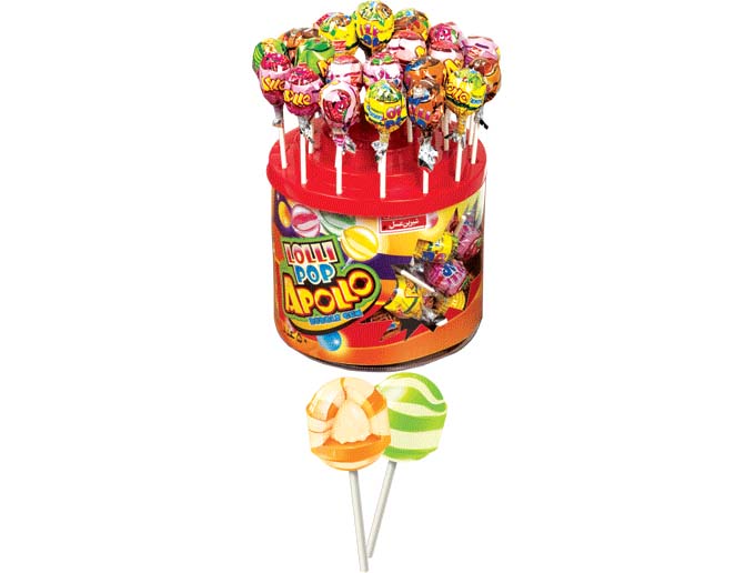 آبنبات چوبی آپولو پی وی سی با مغز آدامس