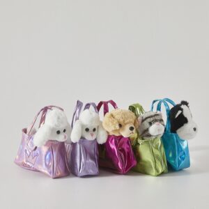 Plush Dog with Travel Carrier and Comb Stuffed Animal