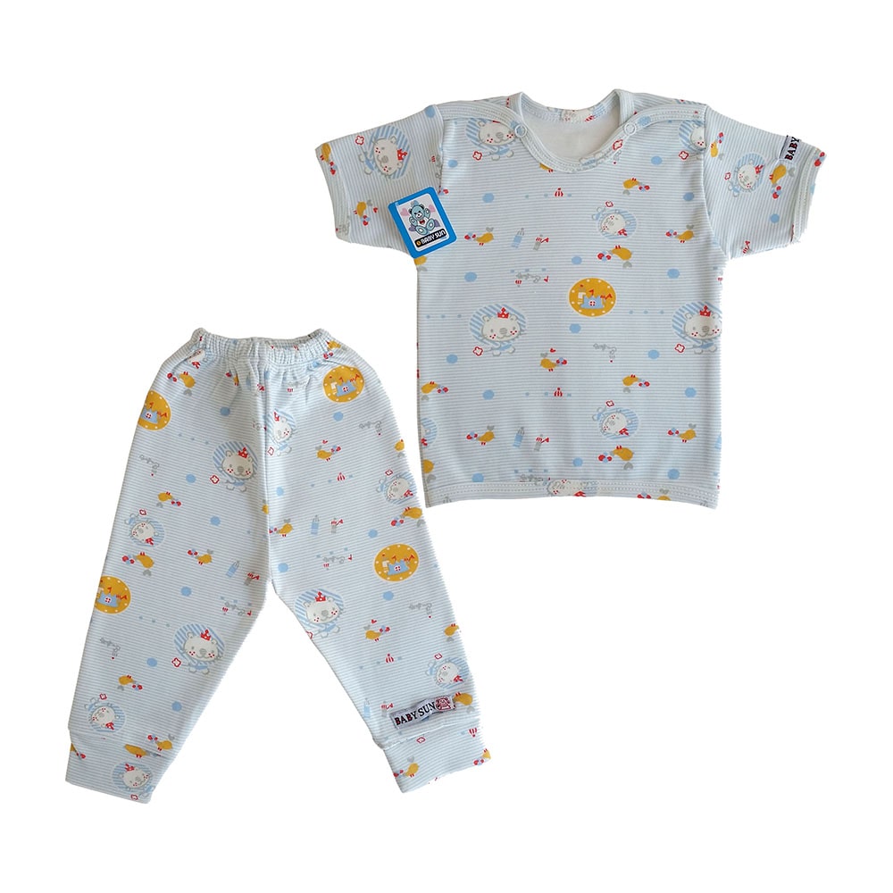 ست تی شرت و شلوار نوزادی بی بی سان طرح شیر