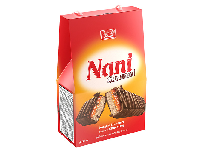 شکلات مغزدار نانی نوقا کارامل جعبه ای