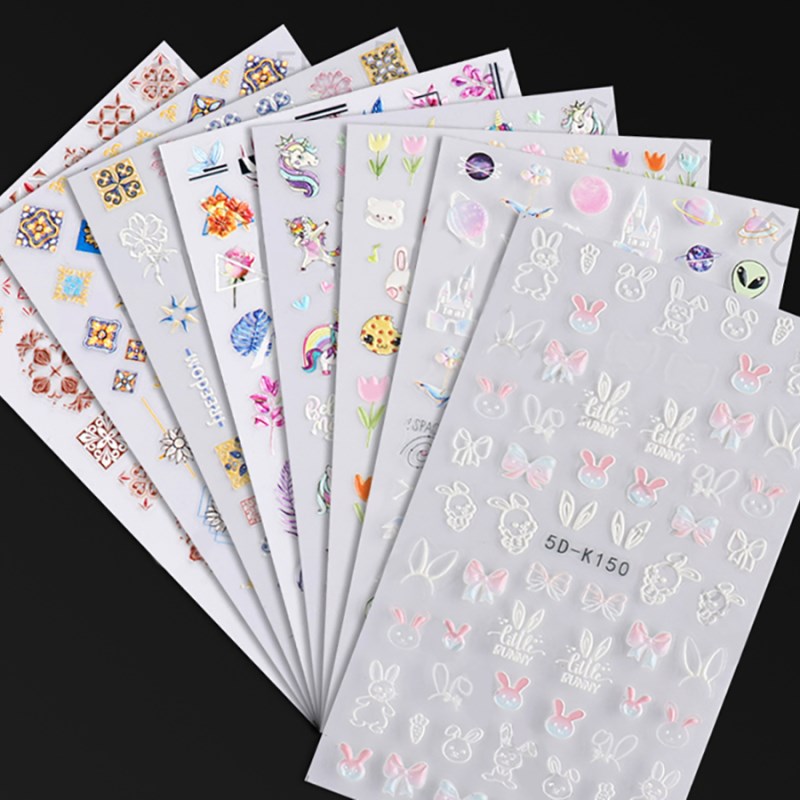 5D-K143—150 5D Embossed Nail Sticker
