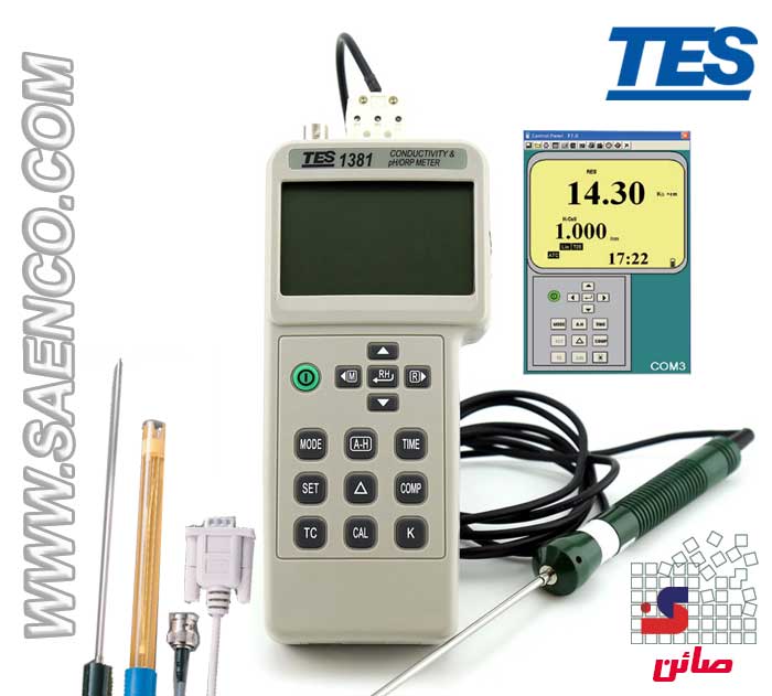 PHمتر, EC متر, TDSمتر, MVمتر, ORPمتر, مدل TES-1381K ساخت کمپانیTES تایوان