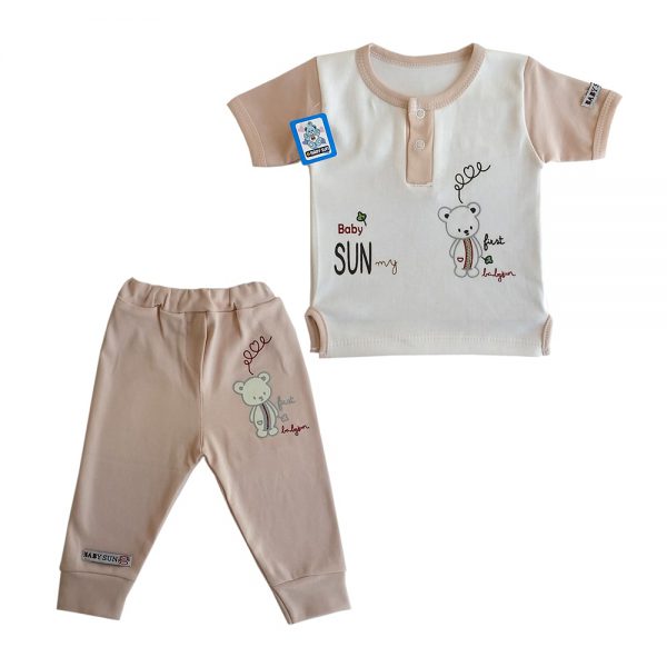 ست تی شرت و شلوار نوزادی بی بی سان طرح خرس