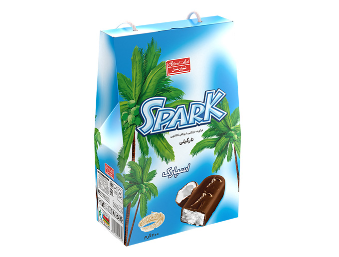 شیرینی اسپارک نارگیلی با روکش شکلات