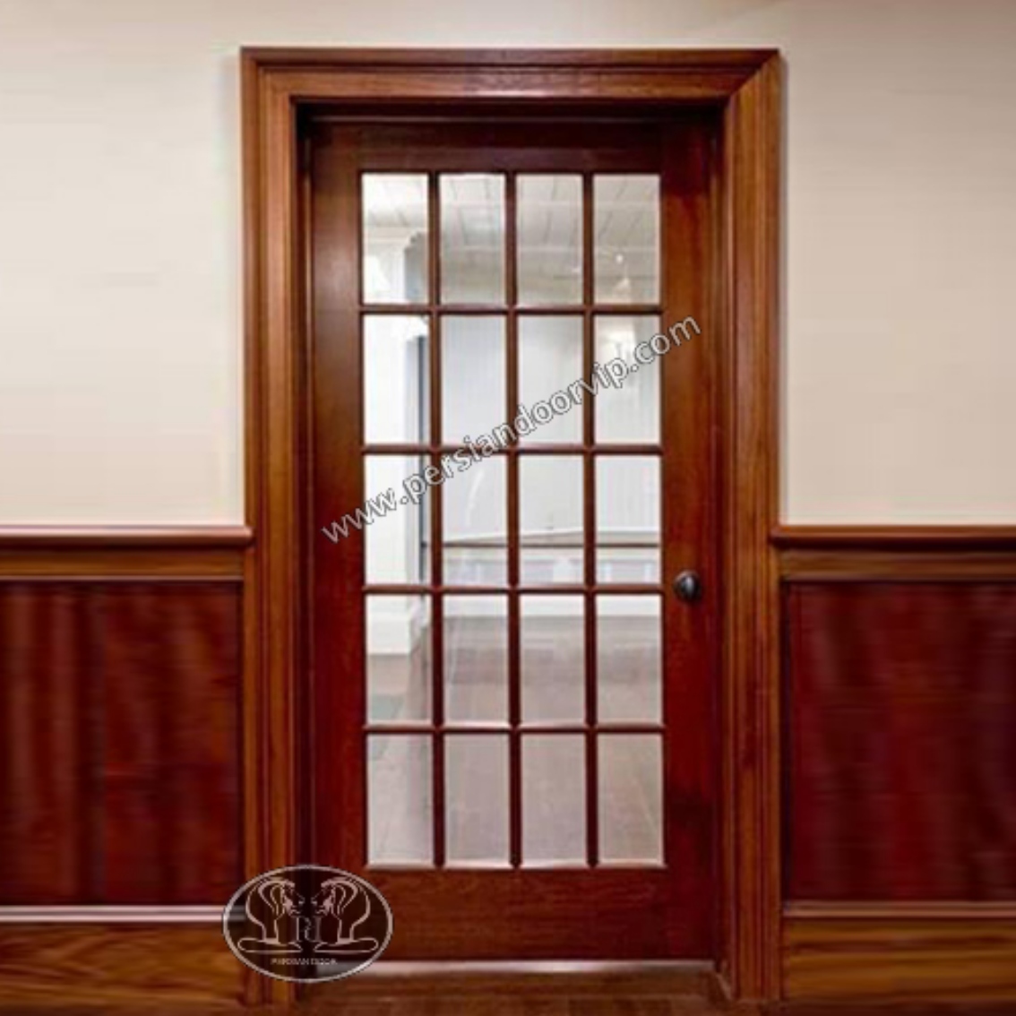 درب داخلی چوب و شیشه مدل wg1002
