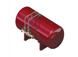 Horizontal foam tank