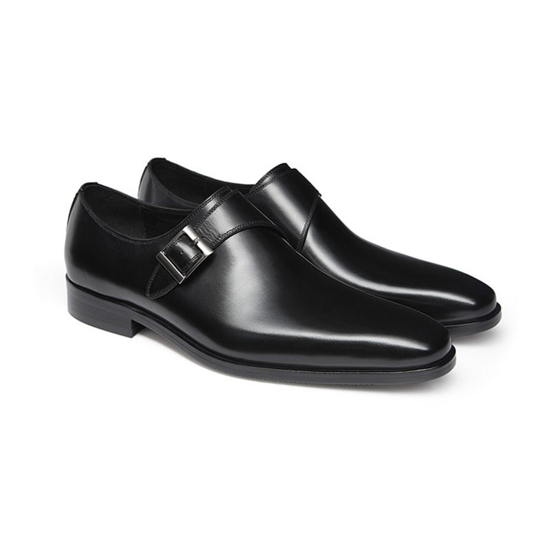 کفش های تجاری مردانه از چرم اصل گوساله سیاه و سفید قیمت کارخانه OEM
