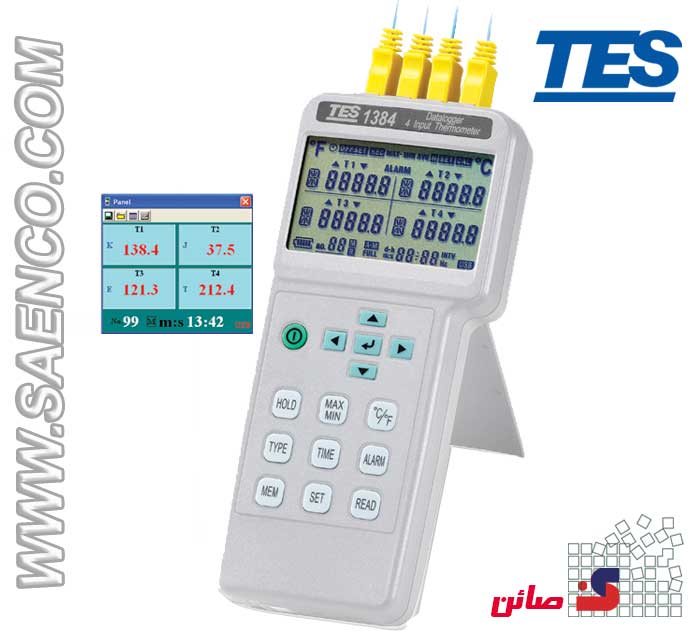 دیتالاگر 4 کاناله دما مدل TES-1384 ساخت کمپانی TES تایوان