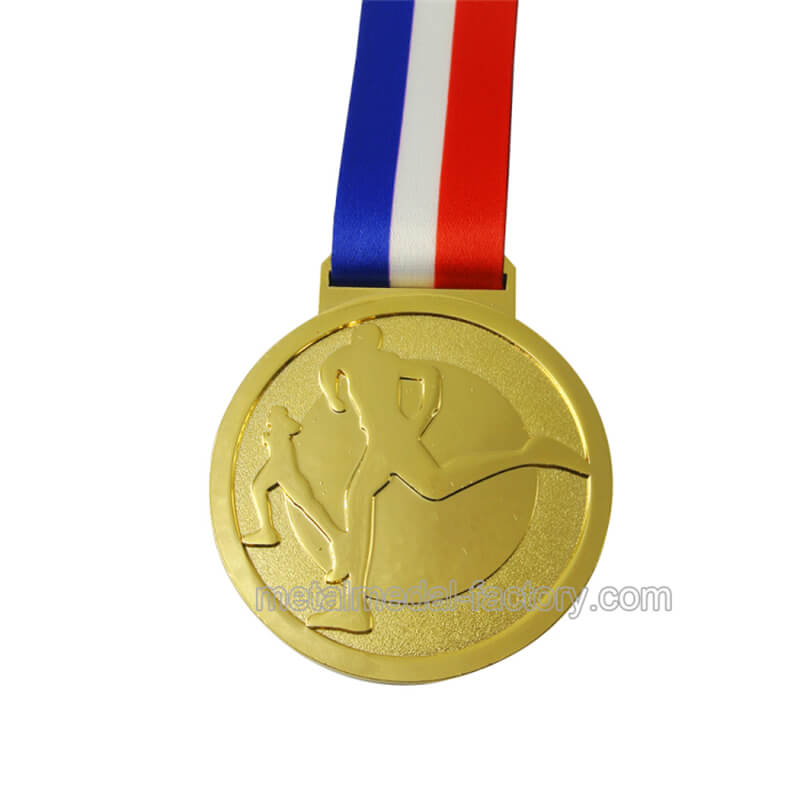 مدال دویدن حکاکی شده فلزی سفارشی با صفحه طلا