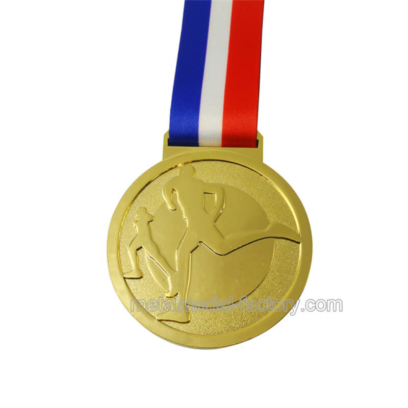 Custom Metal Engraved Running Medal With Gold Plate