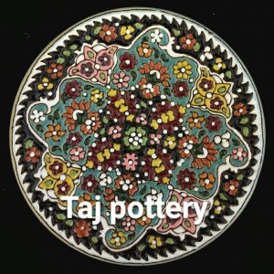 بشقاب میناکاری لعاب برجسته