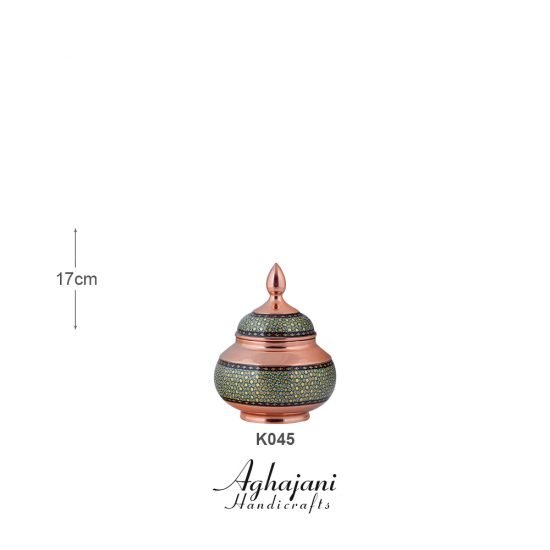 قندان بزرگ مس و خاتم برند آقاجانی