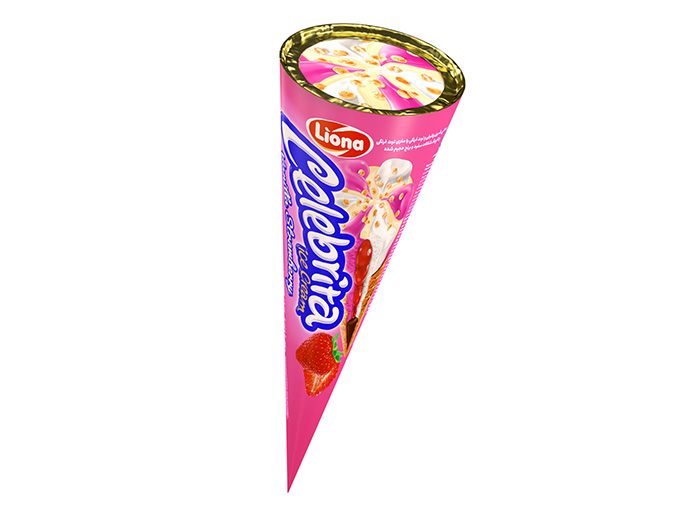 بستنی سلبریتا وانیل توت فرنگی و تاپینگ شکلات سفید