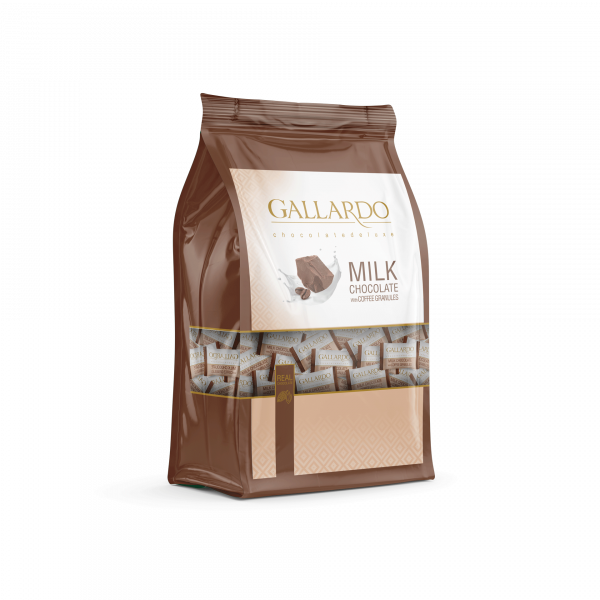شکلات گالاردو شیری با گرانول قهوه پاکتی