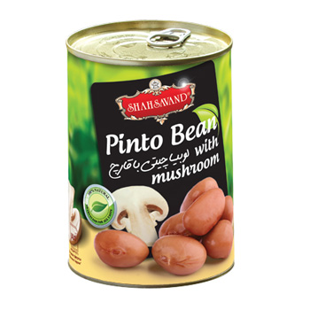 Canned pinto beans with mushrooms