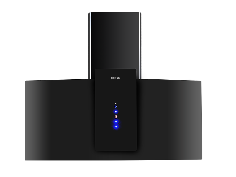 هود مدل نيکا 90 سانتی موتور توربو بدنه استيل/ شيشه مشکي