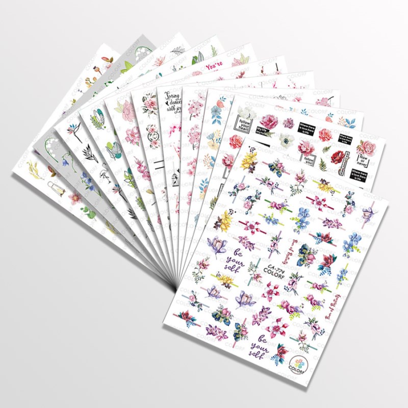 CA764-779 Flower Nail Sticker