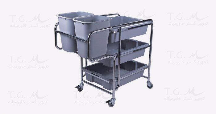 Trolley for carrying large polyethylene dirty containers