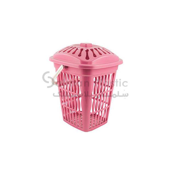 سبد لباس ٤٢٠ بنفشه دربدار پلاستیکی